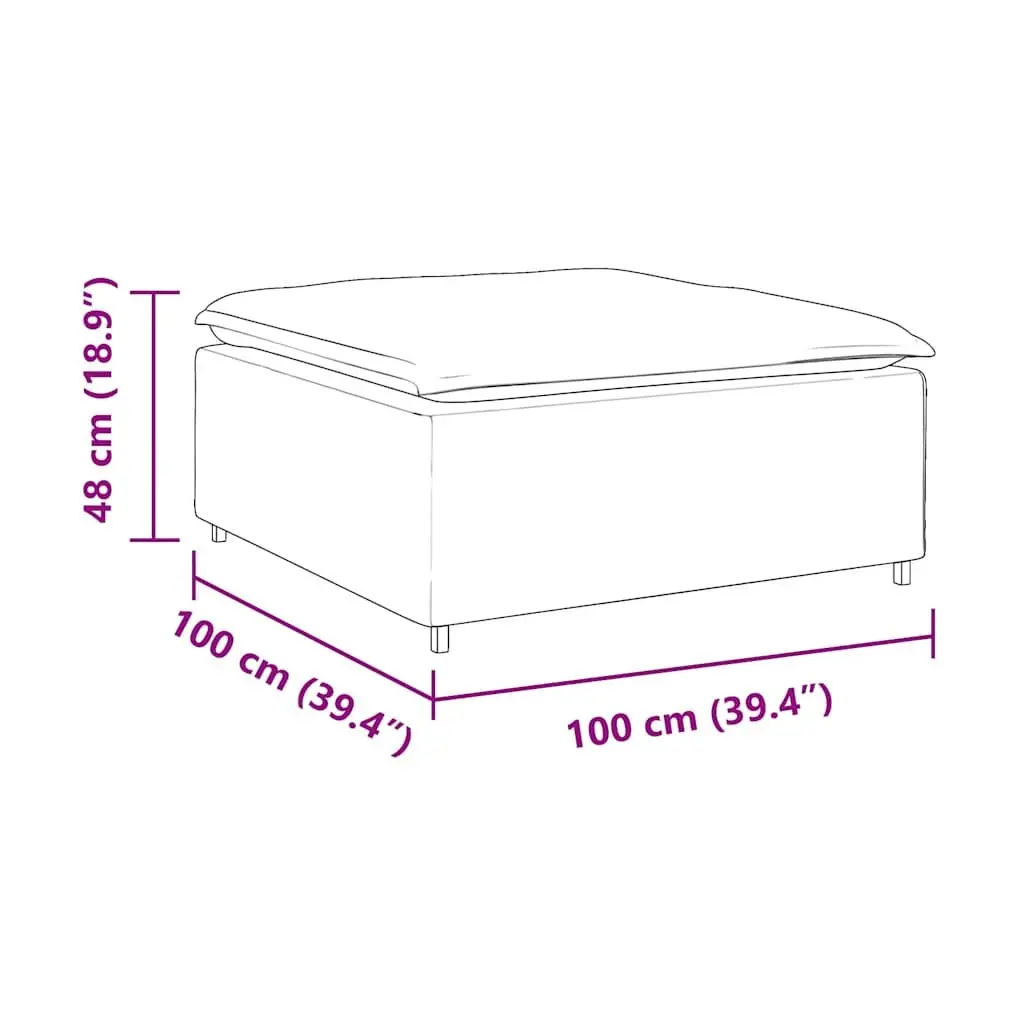 Modular Sofa Footstool Module Grey Ottoman Cushioned Seating Home Furniture