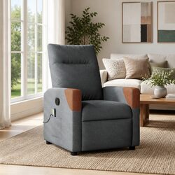 Grey Fabric Massage Recliner Chair with Vibration