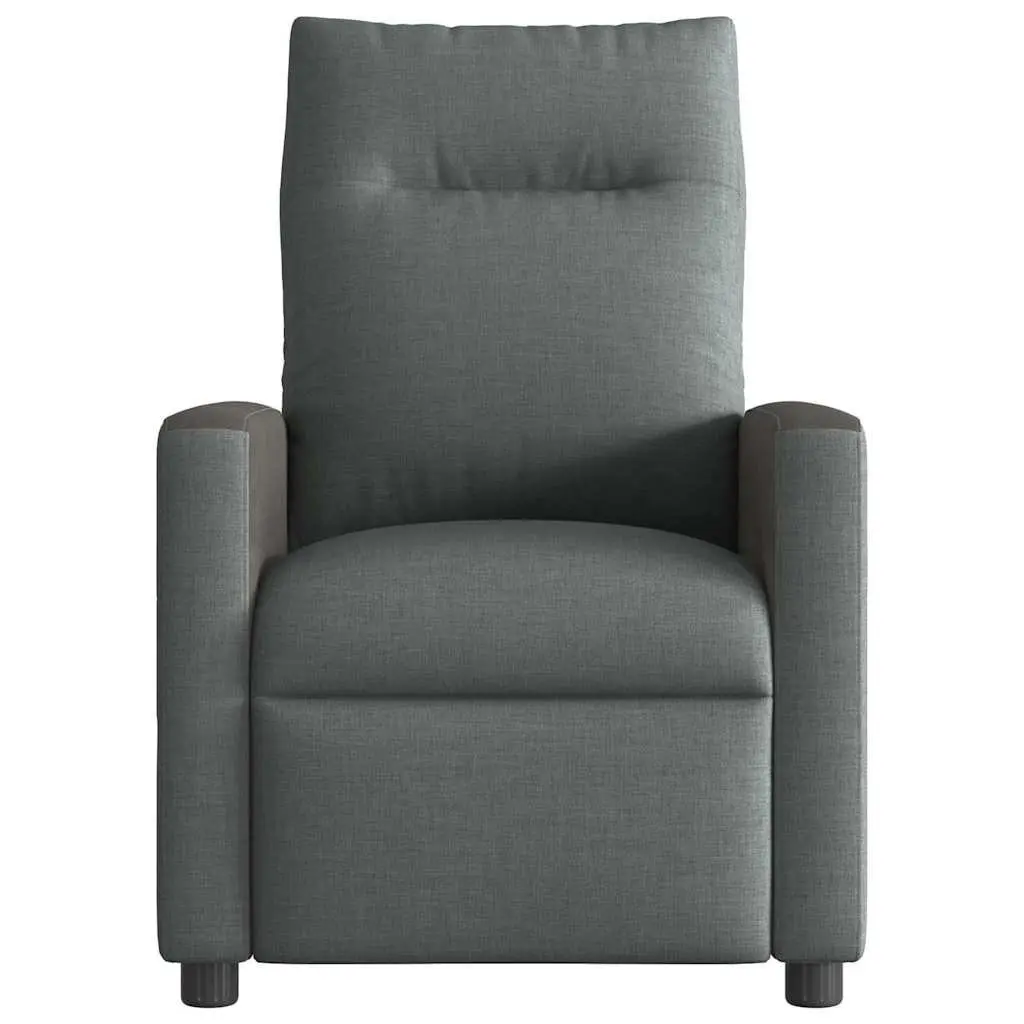 Grey Fabric Manual Recliner Chair with Footrest
