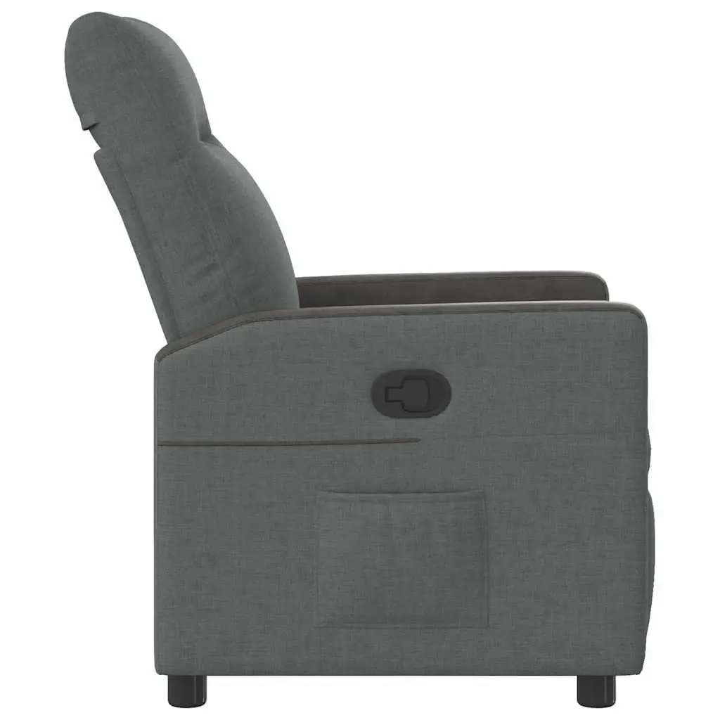 Grey Fabric Manual Recliner Chair with Footrest