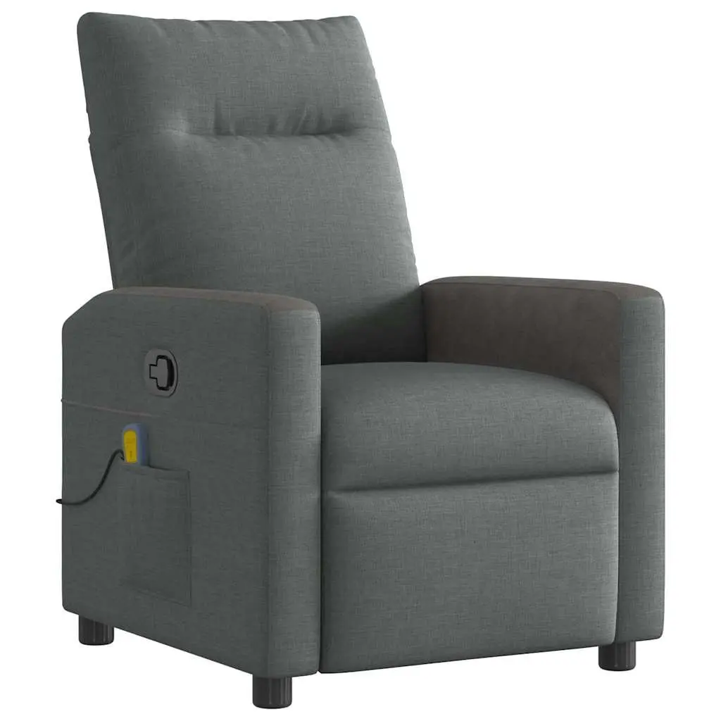 Grey Fabric Massage Recliner Chair with Manual Recline