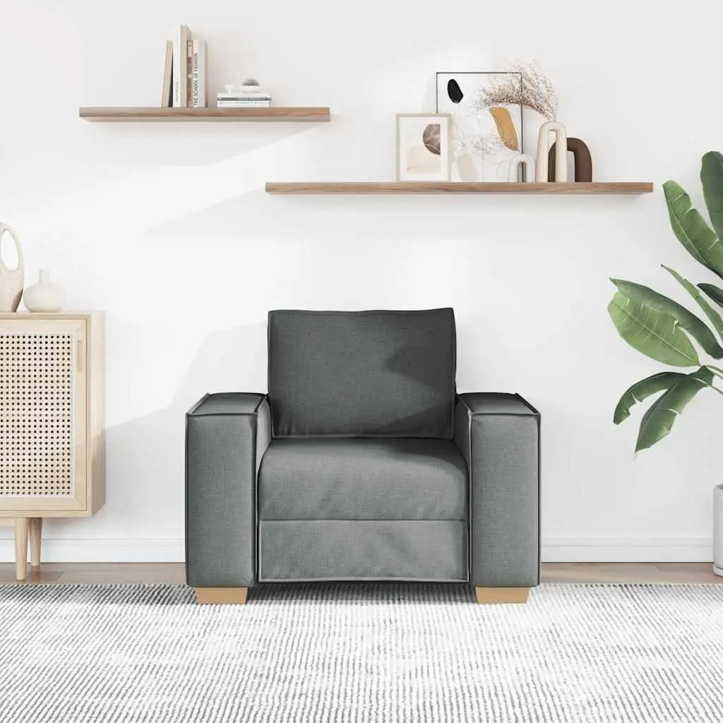 Dark Grey Fabric Sofa Chair for Living Spaces