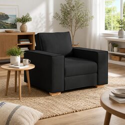 Black Fabric Sofa Chair for Cozy Living Spaces