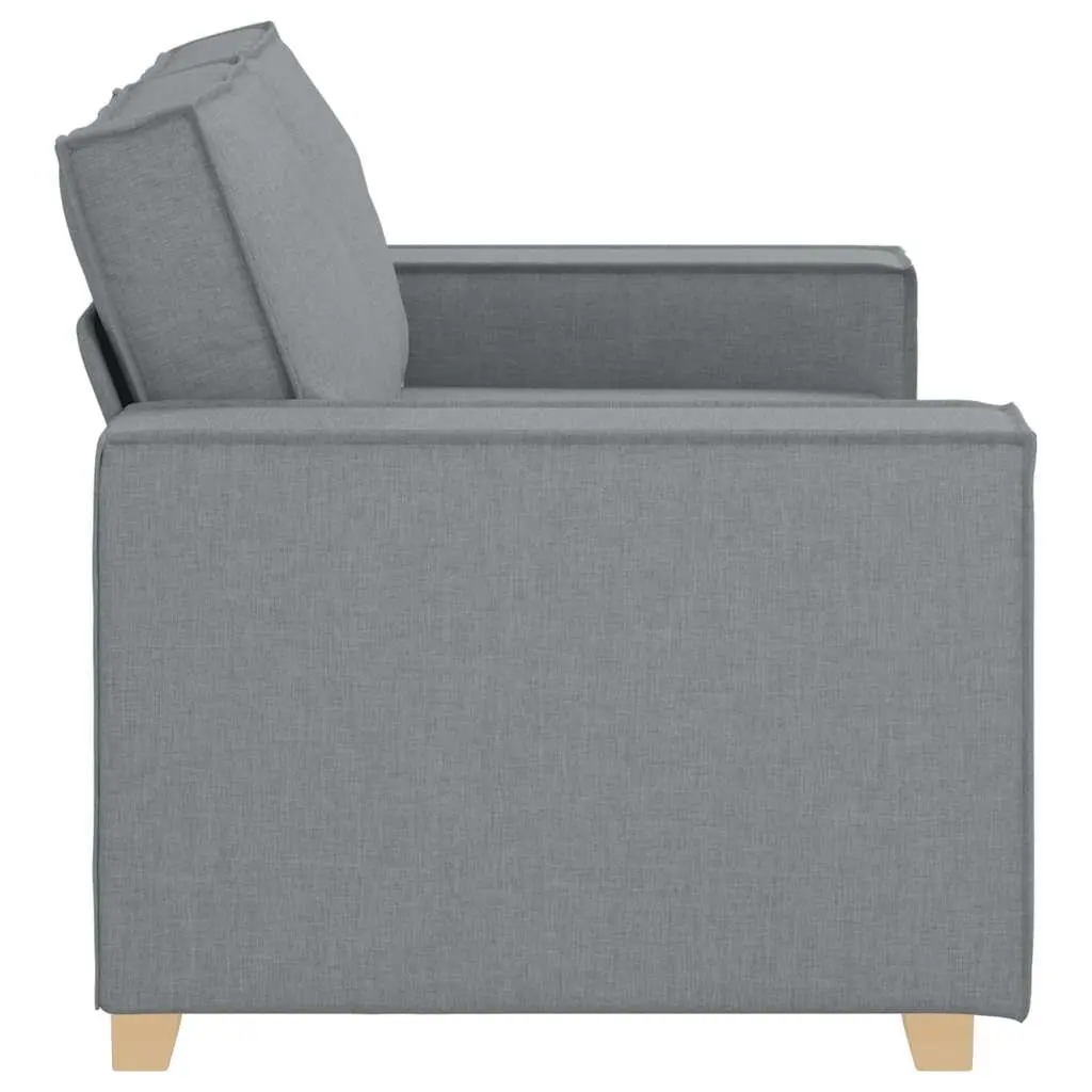 2-Seater Sofa Grey Fabric Polyester Living Room Couch with Wide Armrests