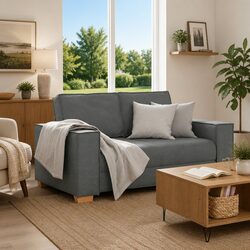 Dark Grey 2-Seater Sofa for Cozy Living Spaces