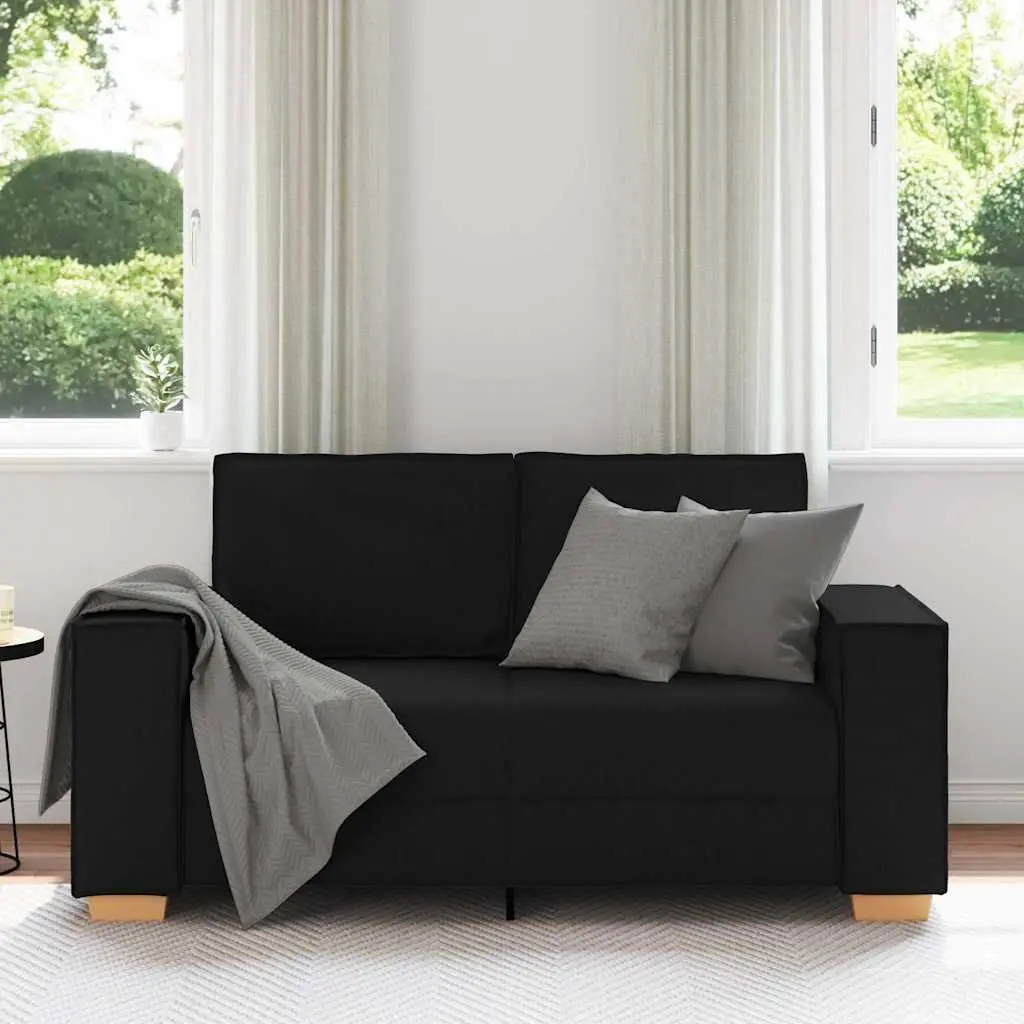 2-Seater Sofa in Black Fabric