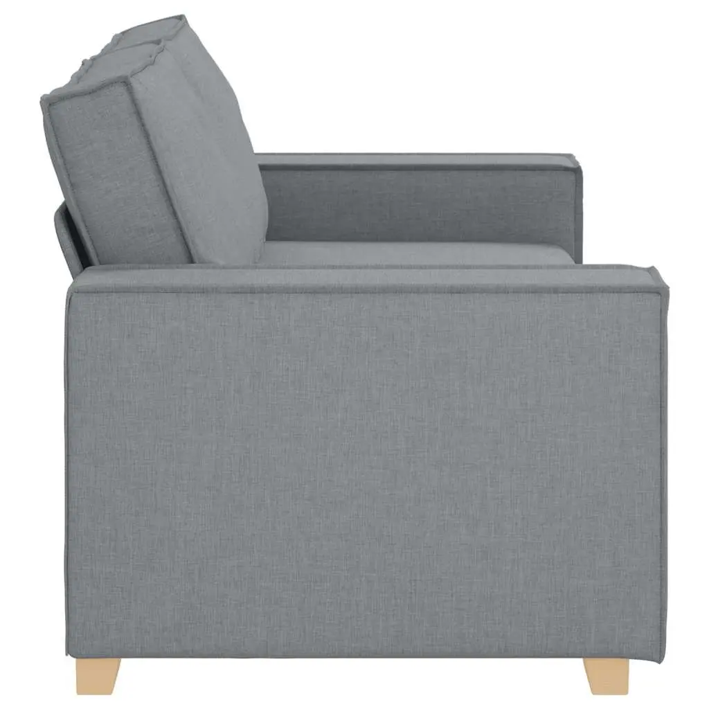 2-Seater Sofa Grey Fabric Lounge Couch Polyester Wood and Metal Frame