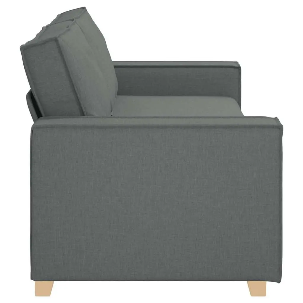 3-Seater Sofa Grey Fabric 220x78x84cm Polyester Wood and Metal Frame