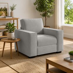 Light Grey Velvet Armchair for Cozy Living Spaces