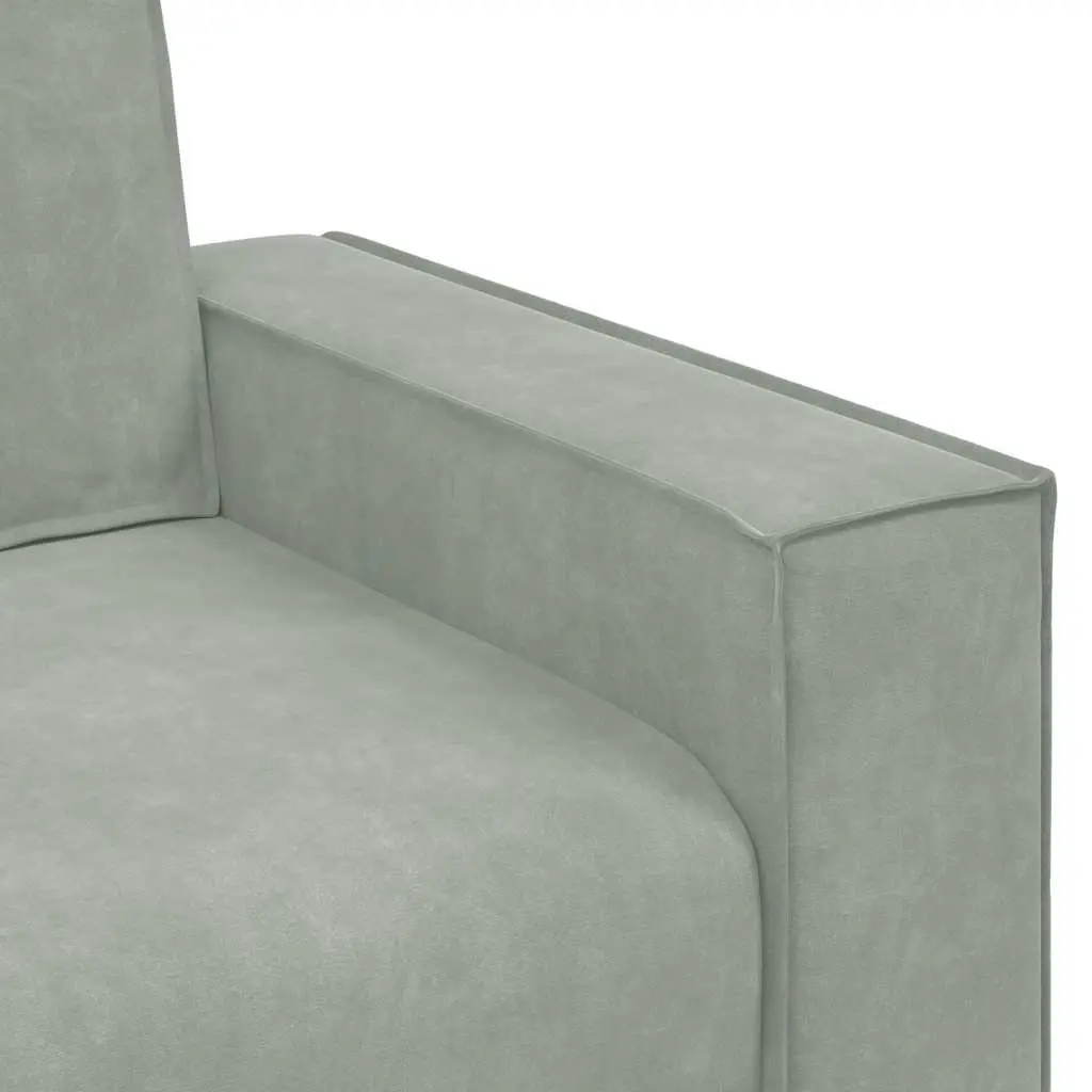 Sofa Chair Light Grey Velvet Upholstered Armchair Lounge Seating Furniture