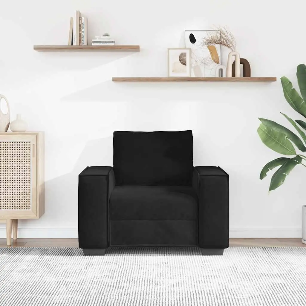 Black Velvet Lounge Chair for Relaxation