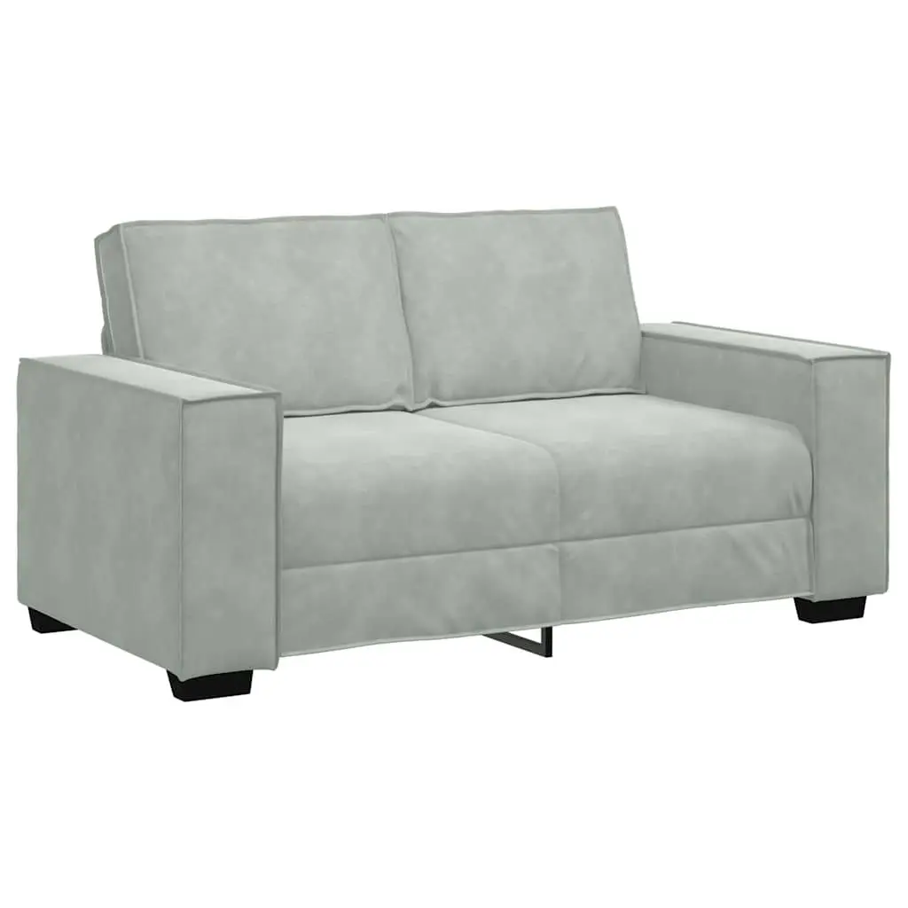2-Seater Sofa Grey Velvet Upholstered Lounge Couch Living Room Furniture