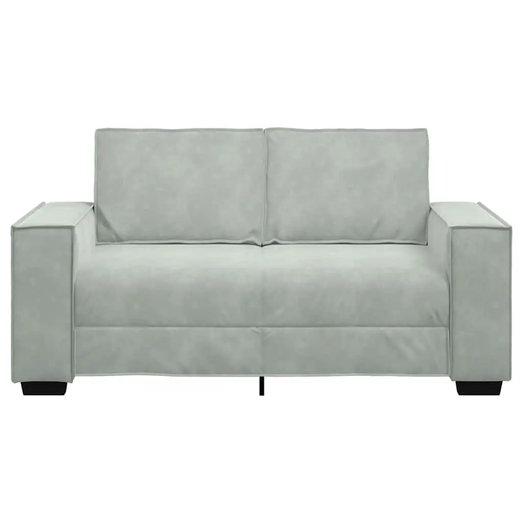 2-Seater Sofa Grey Velvet Upholstered Lounge Couch Living Room Furniture