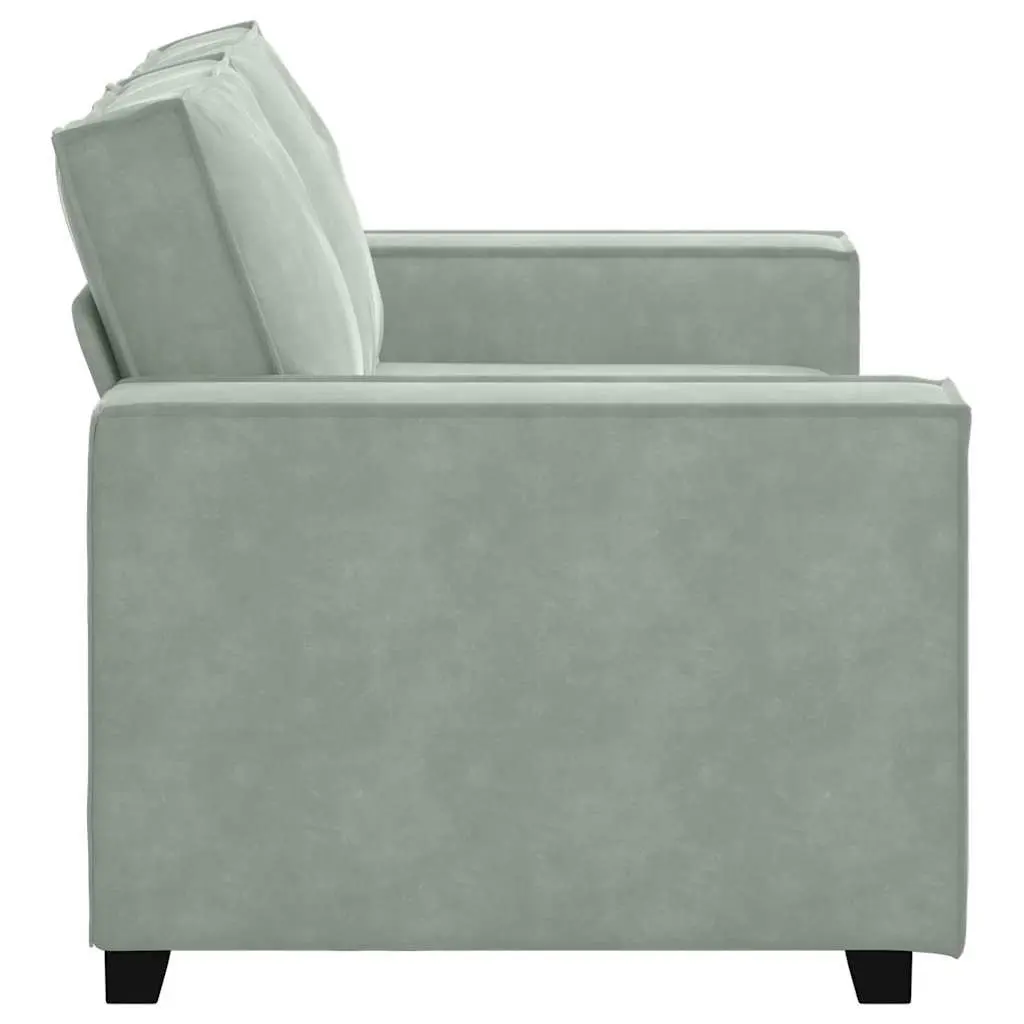 2-Seater Sofa Grey Velvet Upholstered Lounge Couch Living Room Furniture
