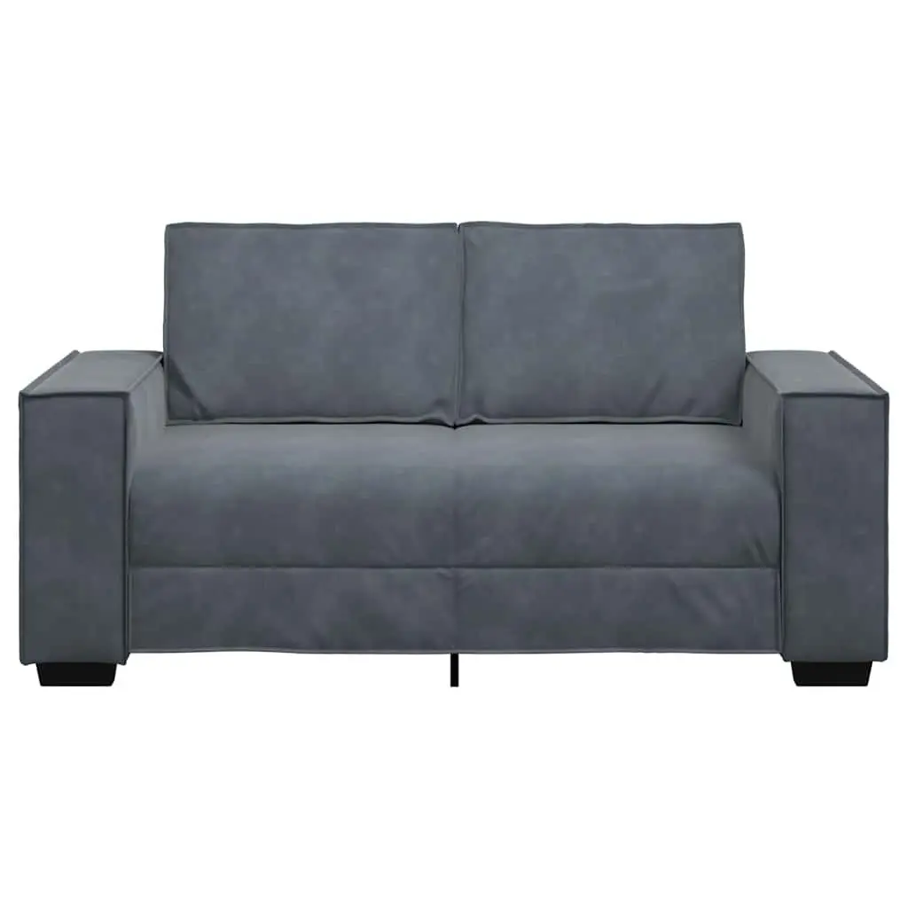 2-Seater Sofa Grey Velvet Upholstered Lounge Couch Living Room Furniture