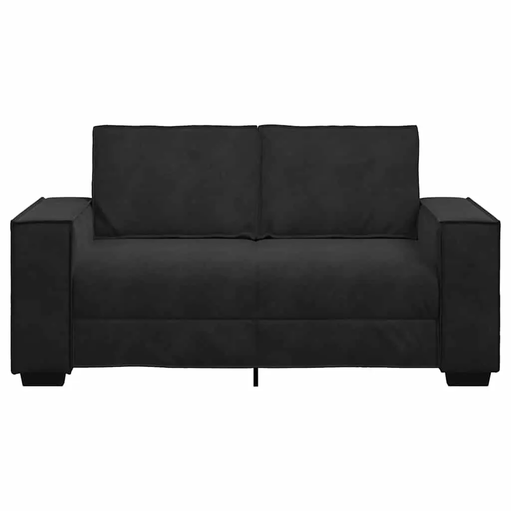 2-Seater Sofa in Black Velvet for Living Rooms