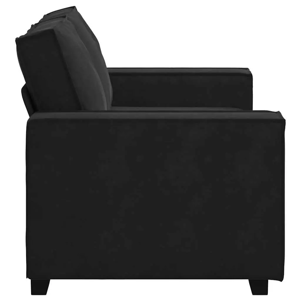 2-Seater Sofa in Black Velvet for Living Rooms