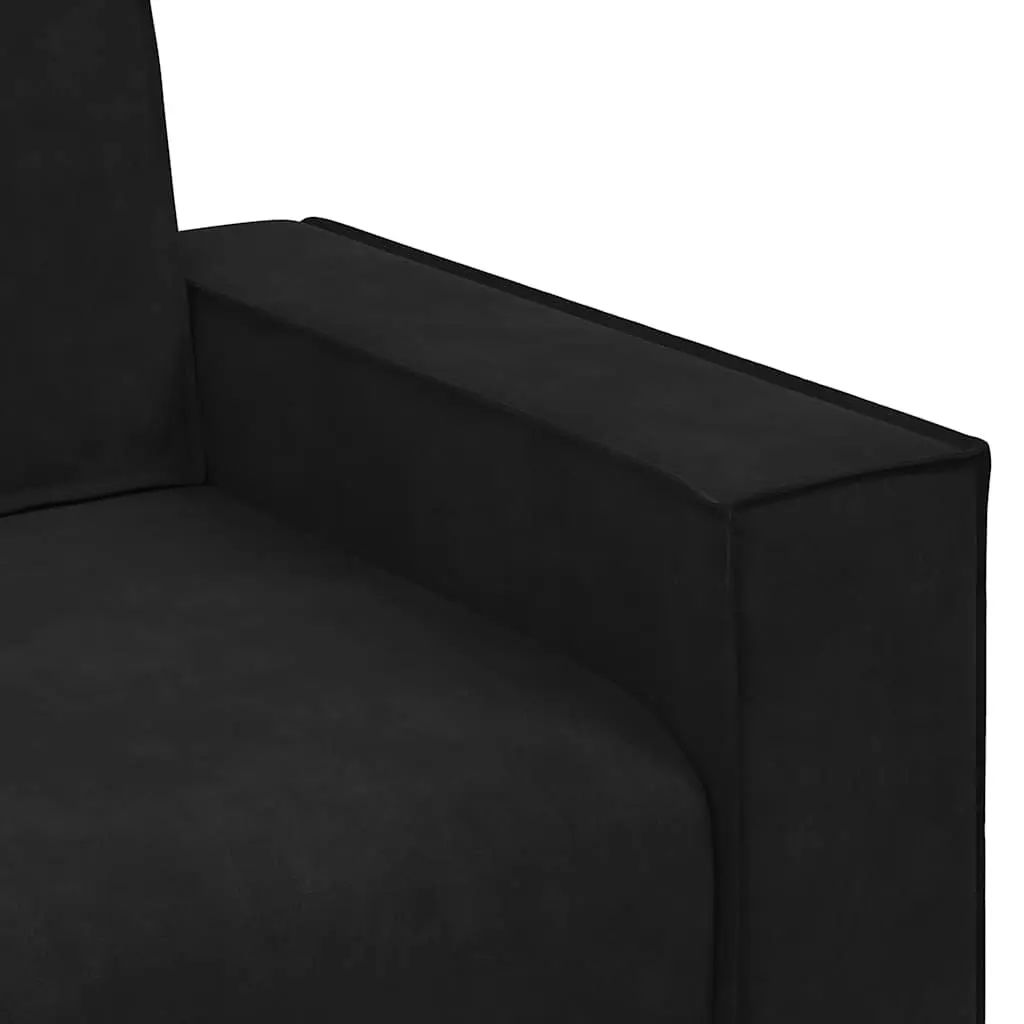 2-Seater Sofa in Black Velvet for Living Rooms