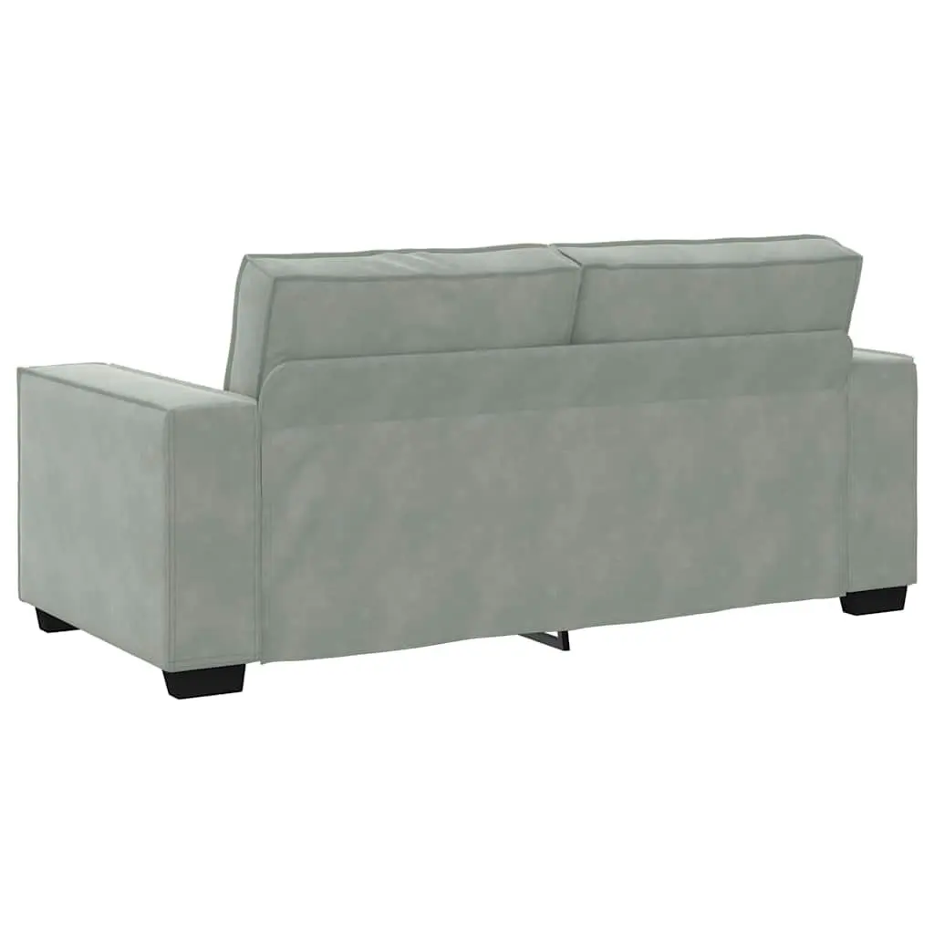 Light Grey Velvet 2-Seater Sofa for Living Rooms