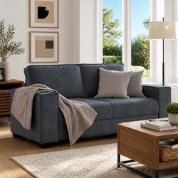 2-Seater Sofa in Dark Grey Velvet for Cozy Living Spaces