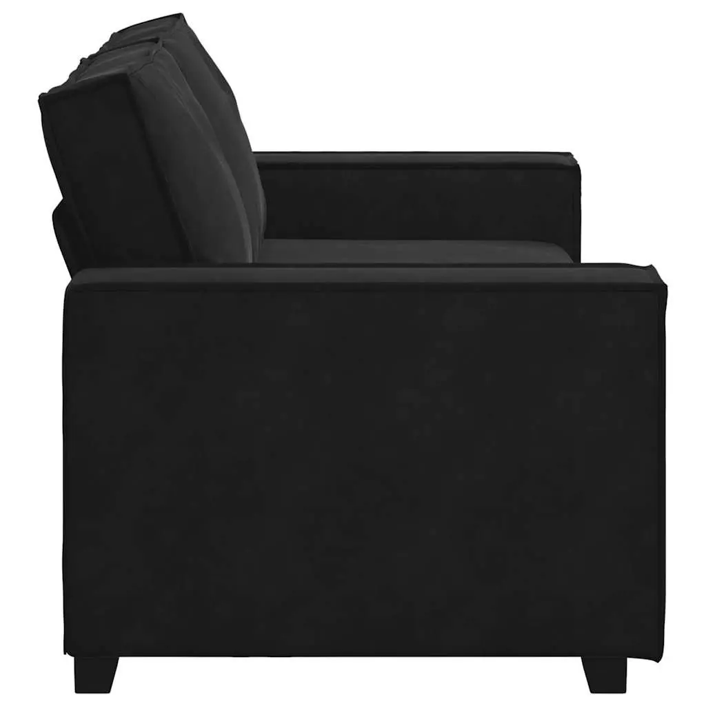 2-Seater Sofa Black Velvet 180L x 78W x 84H cm Wood and Metal Frame