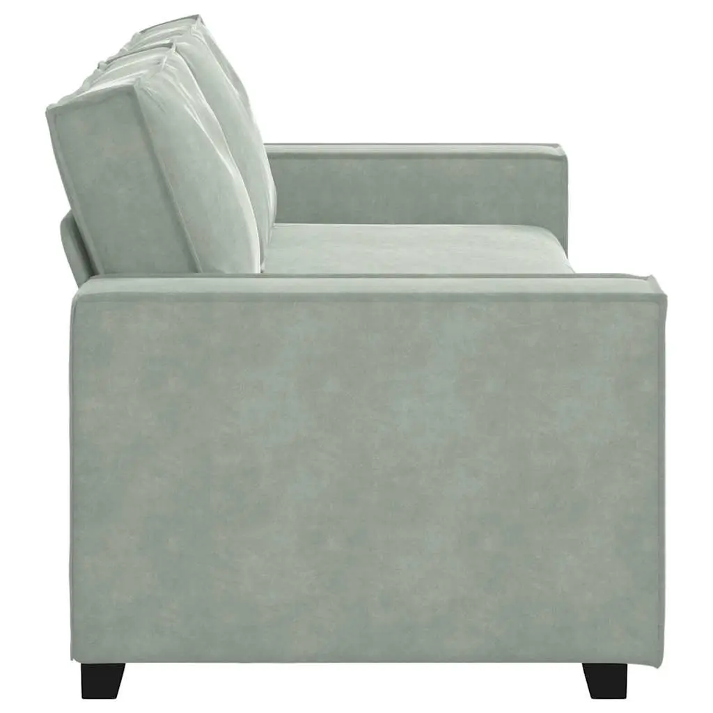3-Seater Sofa Grey Velvet Lounge Couch Living Room Furniture Comfortable Padded