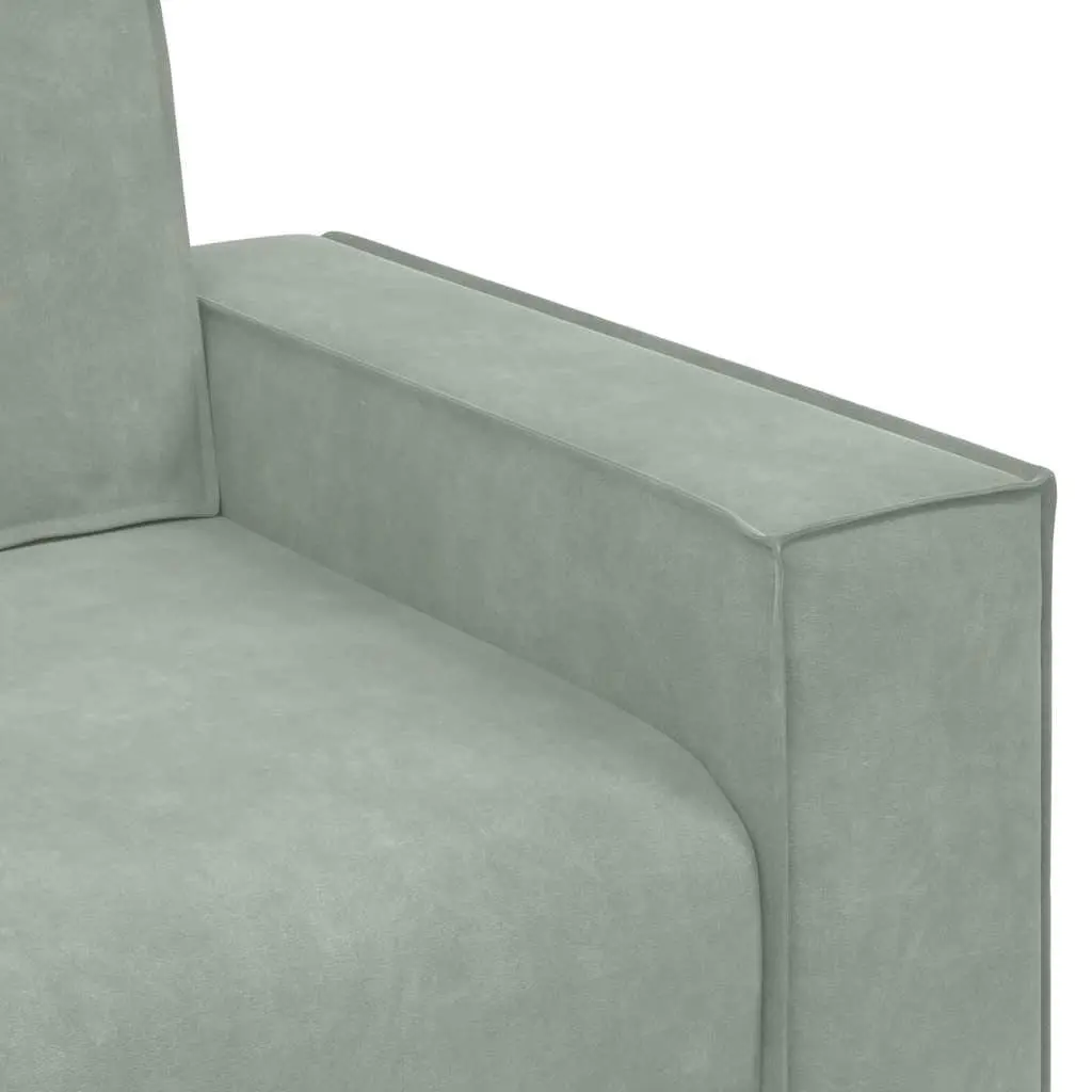 3-Seater Sofa Grey Velvet Lounge Couch Living Room Furniture Comfortable Padded