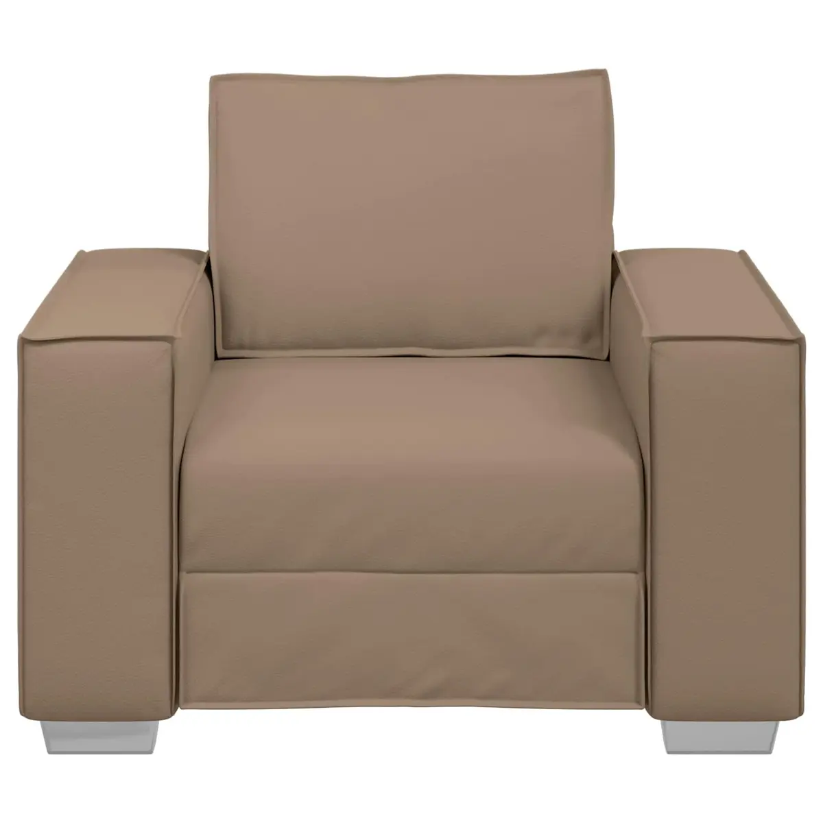 Sofa Chair Brown Faux Leather 100cm Modern Indoor Living Room Furniture