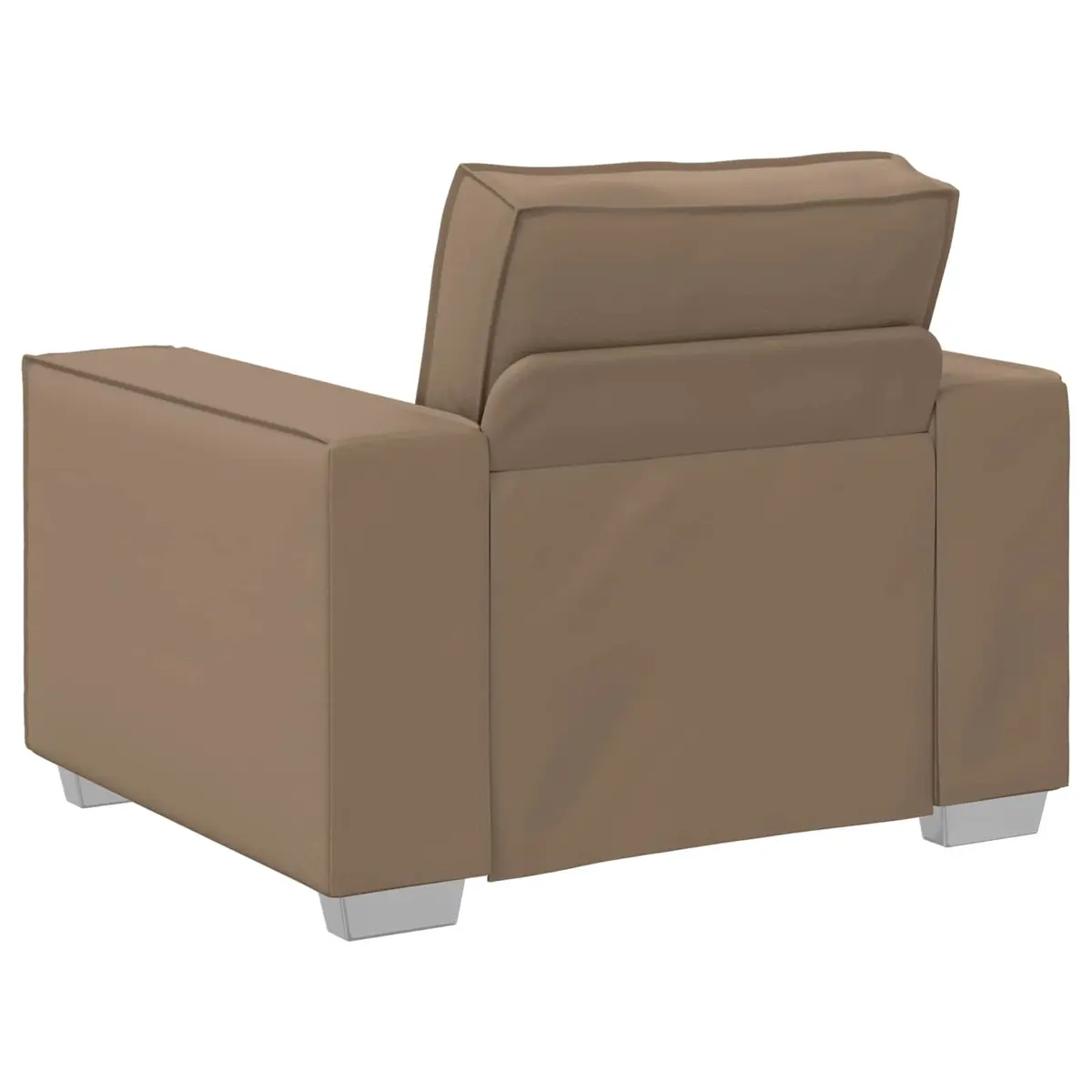 Sofa Chair Brown Faux Leather 100cm Modern Indoor Living Room Furniture