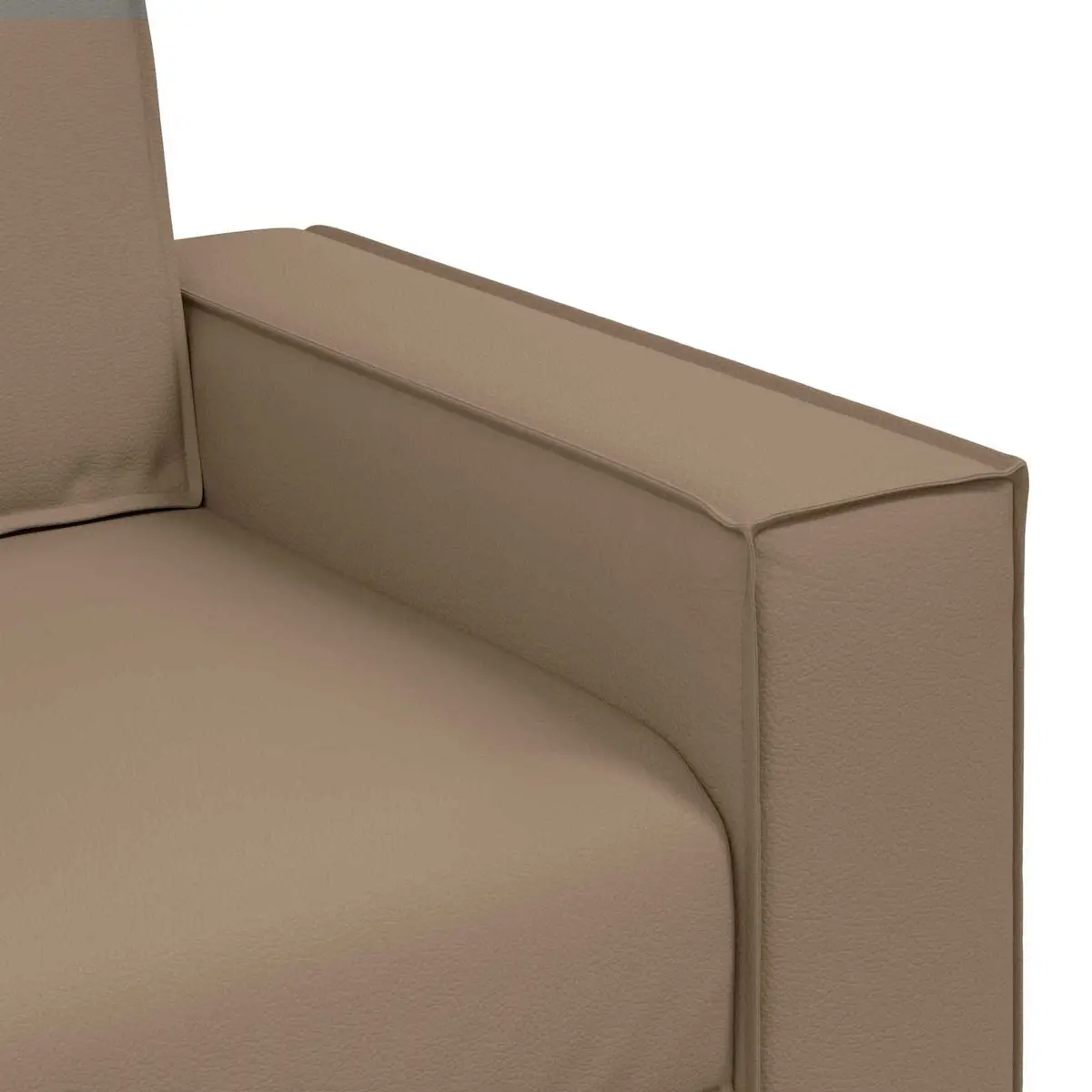 Sofa Chair Brown Faux Leather 100cm Modern Indoor Living Room Furniture
