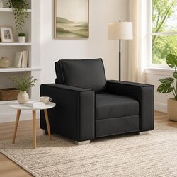 Black Faux Leather Sofa Chair 100cm for Comfort