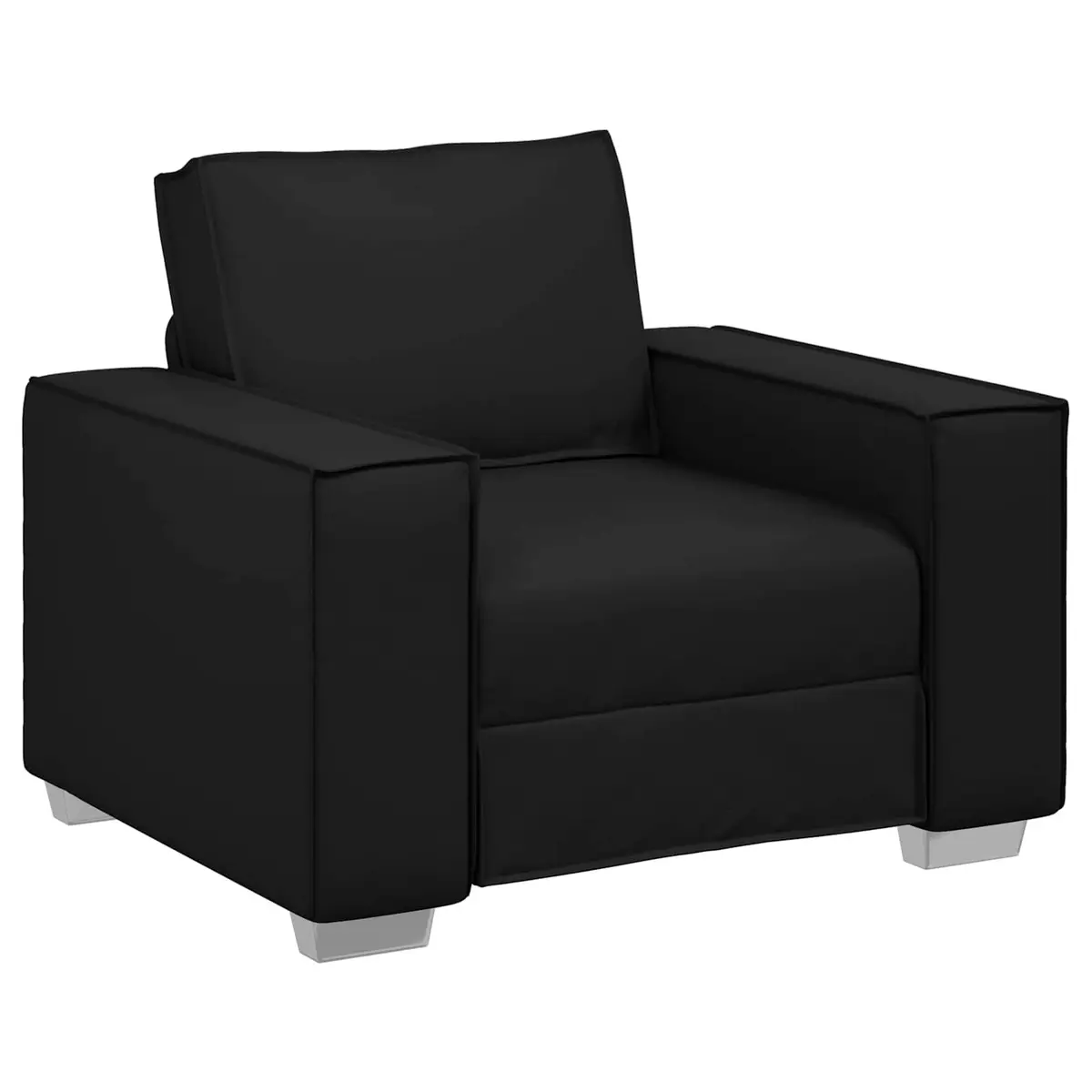 Sofa Chair Black 100cm Modern Faux Leather Armrest