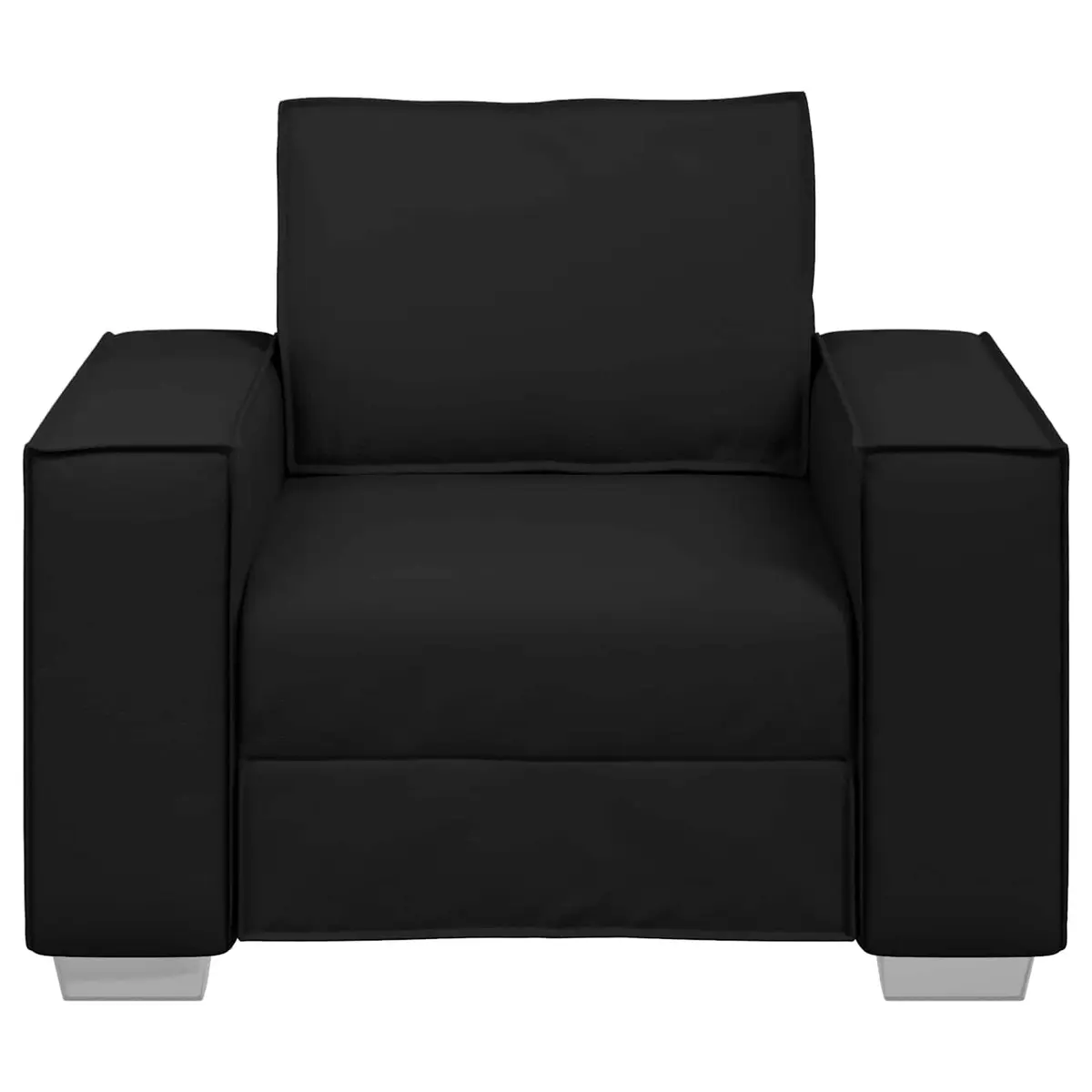 Sofa Chair Black 100cm Modern Faux Leather Armrest