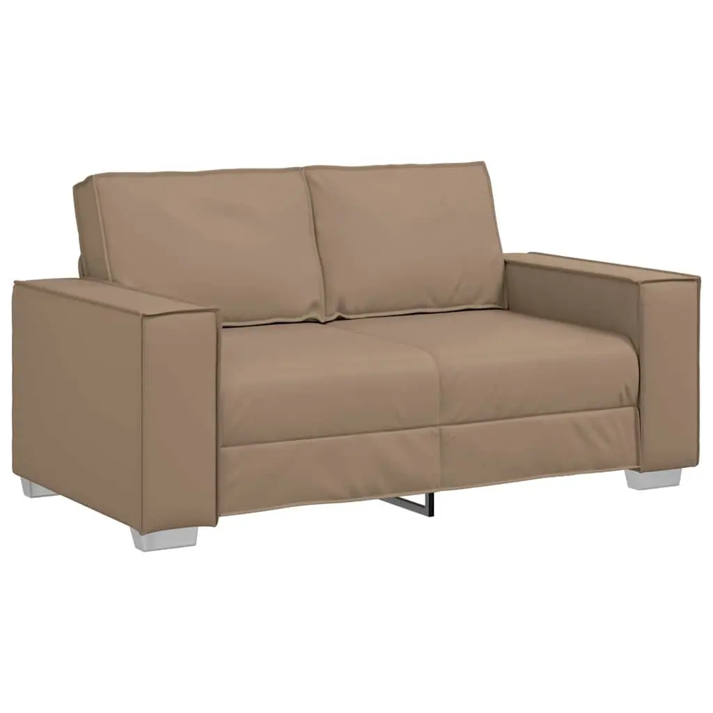 Brown Faux Leather Loveseat Sofa 160cm
