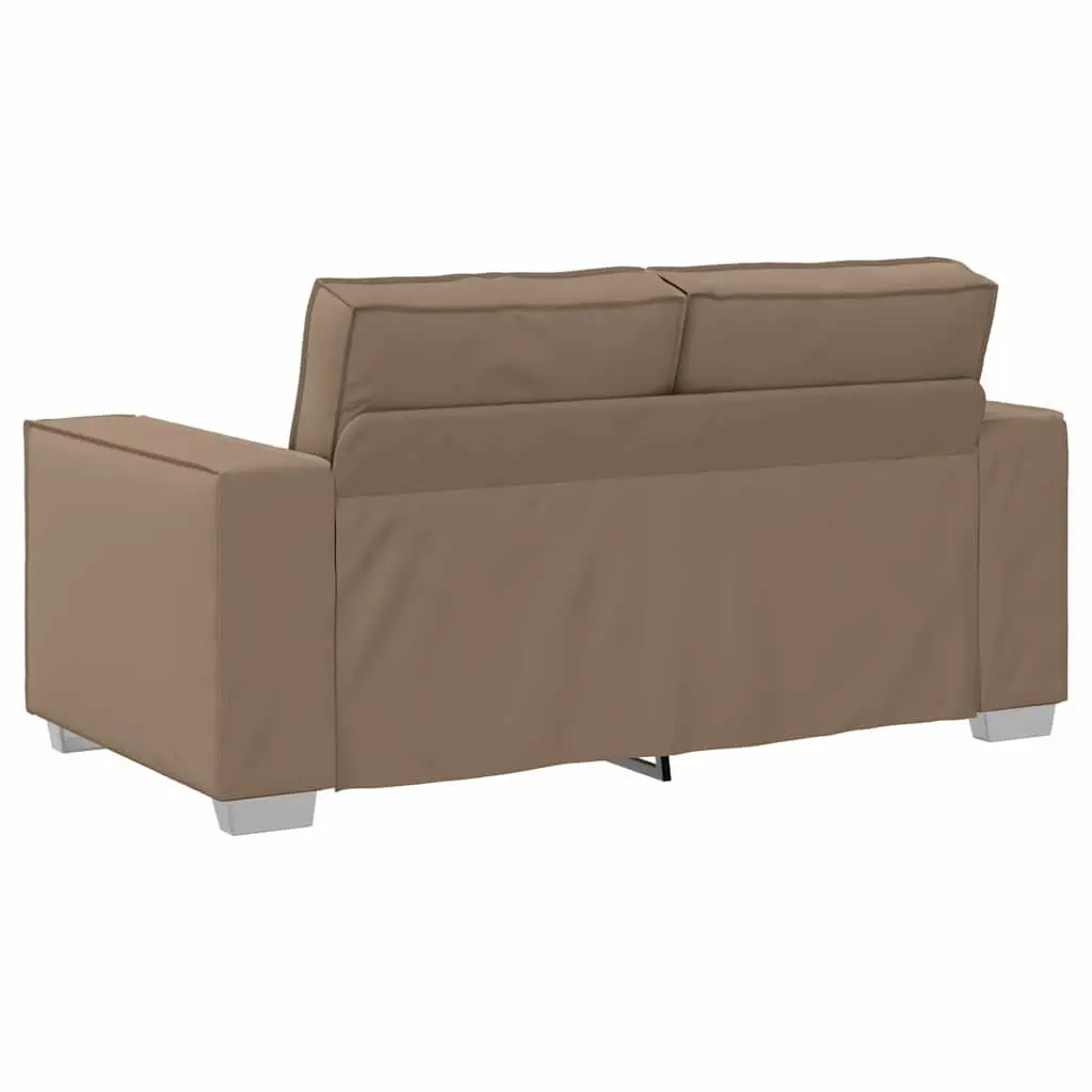 Brown Faux Leather Loveseat Sofa 160cm