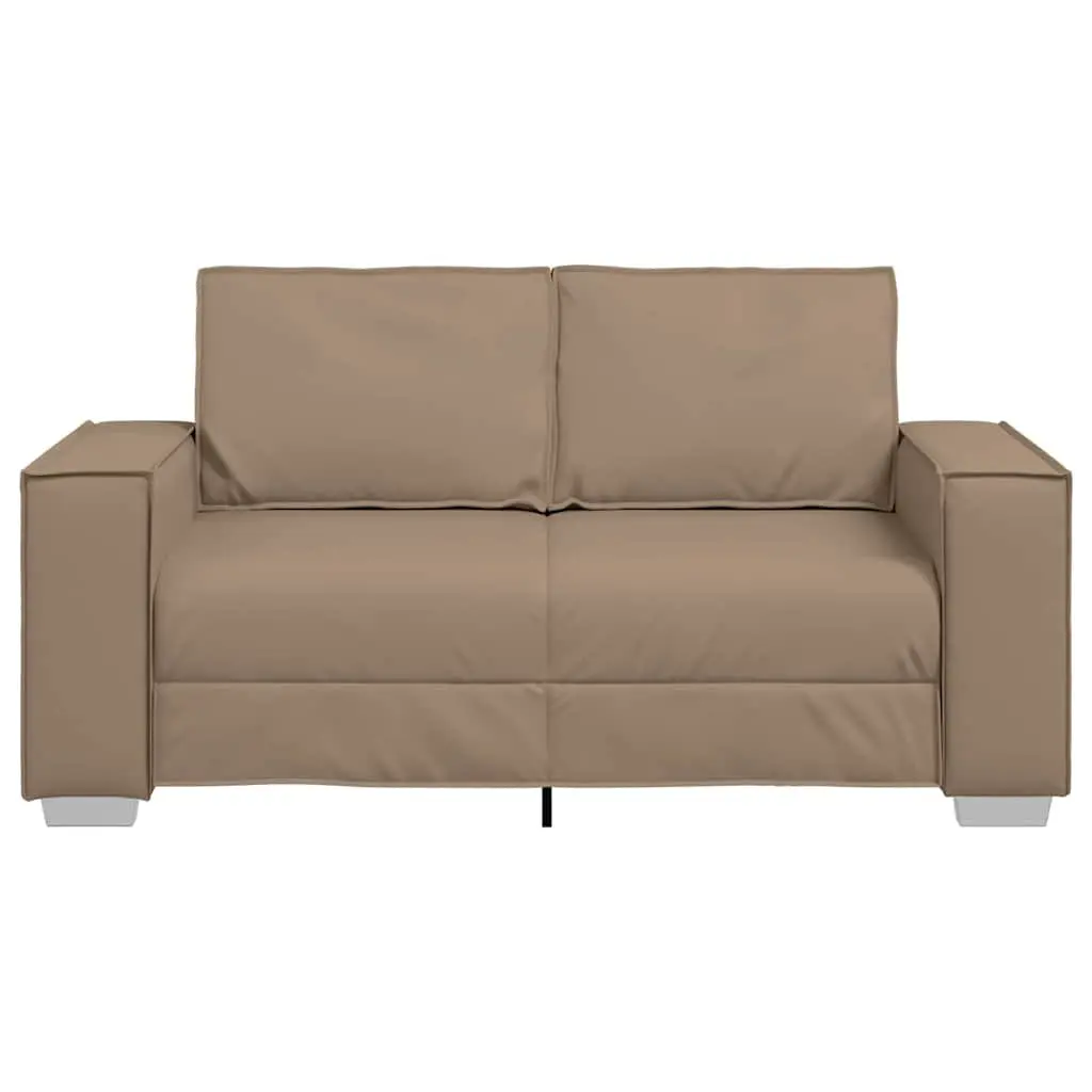Brown Faux Leather Loveseat Sofa 160cm