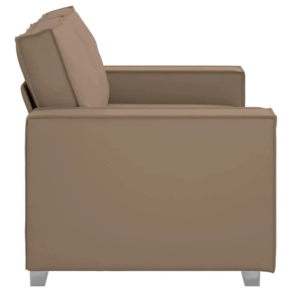Brown Faux Leather Loveseat Sofa 160cm