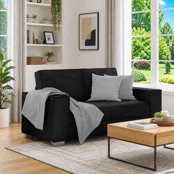 Compact Black Loveseat Sofa for Modern Living Rooms