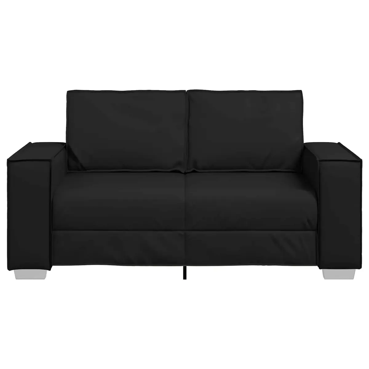 Loveseat Sofa Black 160cm Modern Faux Leather Compact Furniture