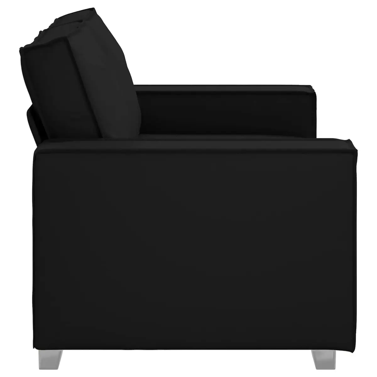 Loveseat Sofa Black 160cm Modern Faux Leather Compact Furniture