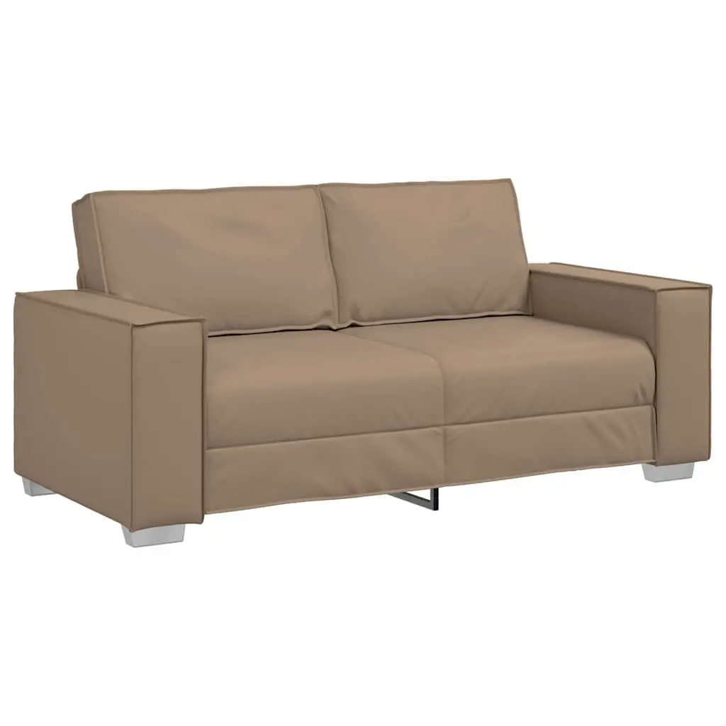 Brown Faux Leather Loveseat Sofa 180 cm