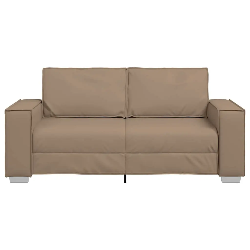 Brown Faux Leather Loveseat Sofa 180 cm