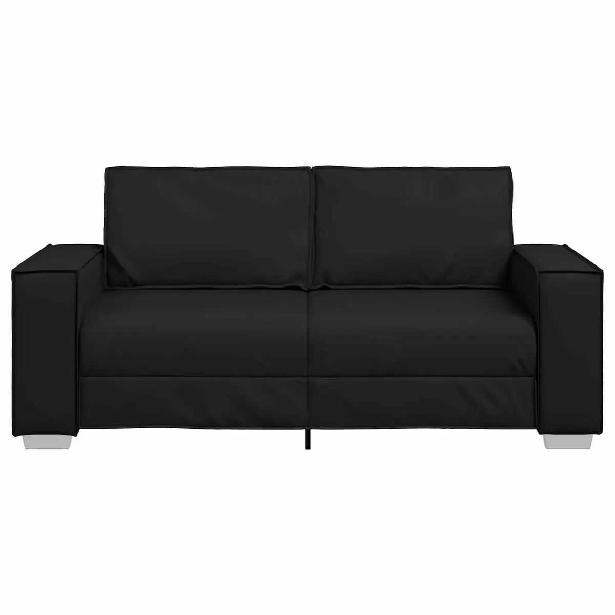 Loveseat Sofa Black 180cm Modern Faux Leather Two Seater