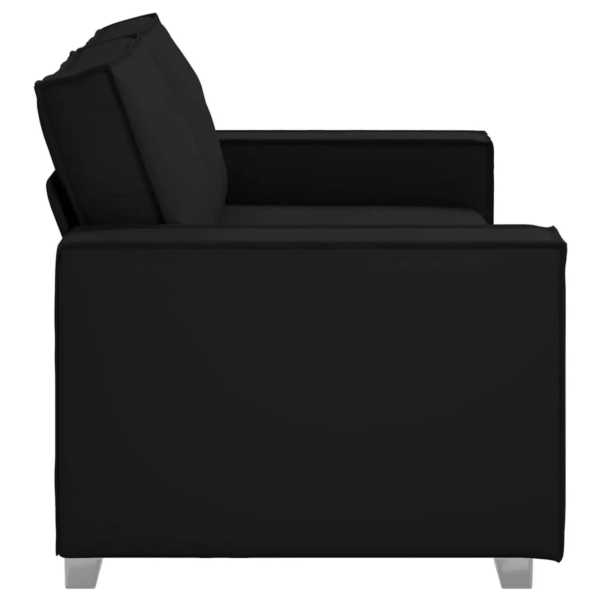 Loveseat Sofa Black 180cm Modern Faux Leather Two Seater