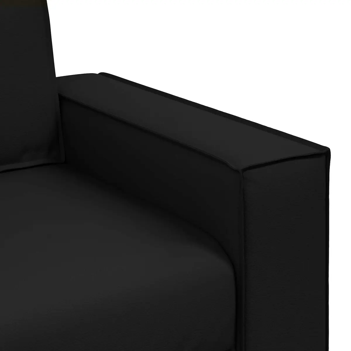Loveseat Sofa Black 180cm Modern Faux Leather Two Seater