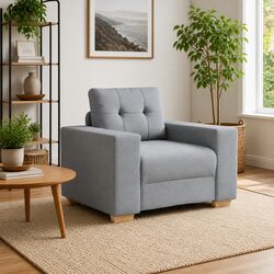 Grey Fabric Sofa Chair for Living Room and Bedroom