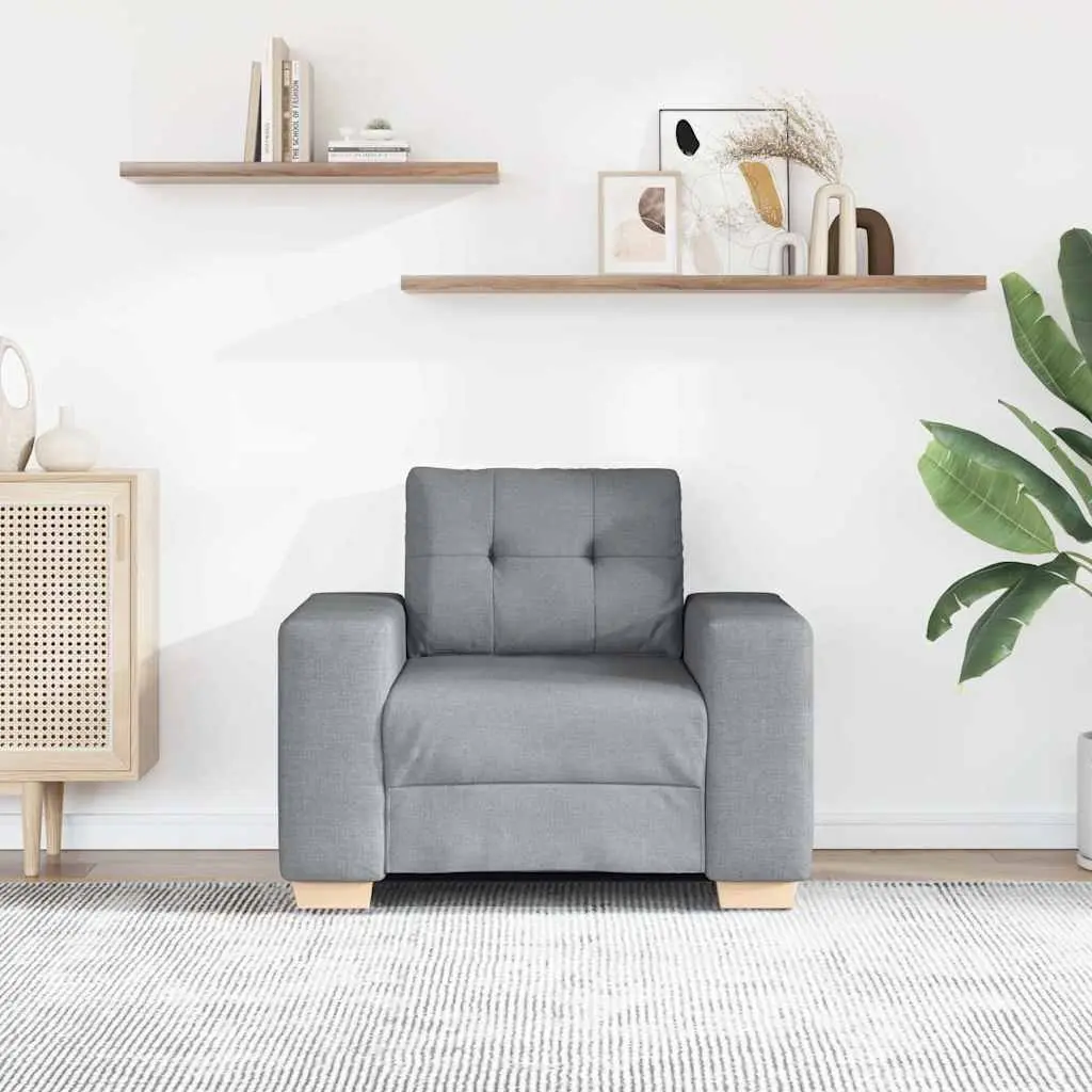 Grey Fabric Sofa Chair for Living Room and Bedroom