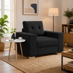 Inviting Black Fabric Sofa Chair for Cozy Living Spaces