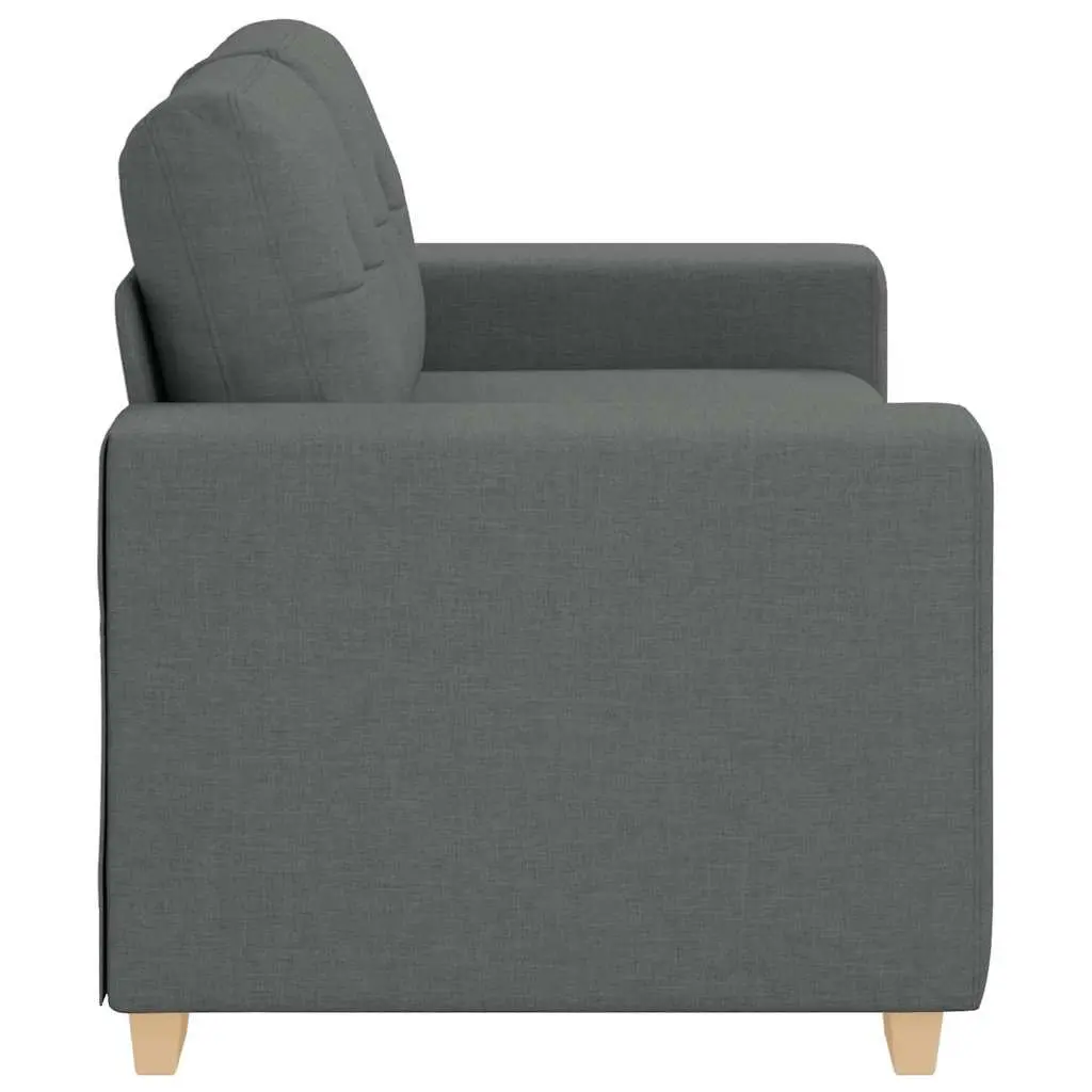 Loveseat Sofa Dark Grey 160x77x82 cm Fabric 2 Seater Living Room Couch