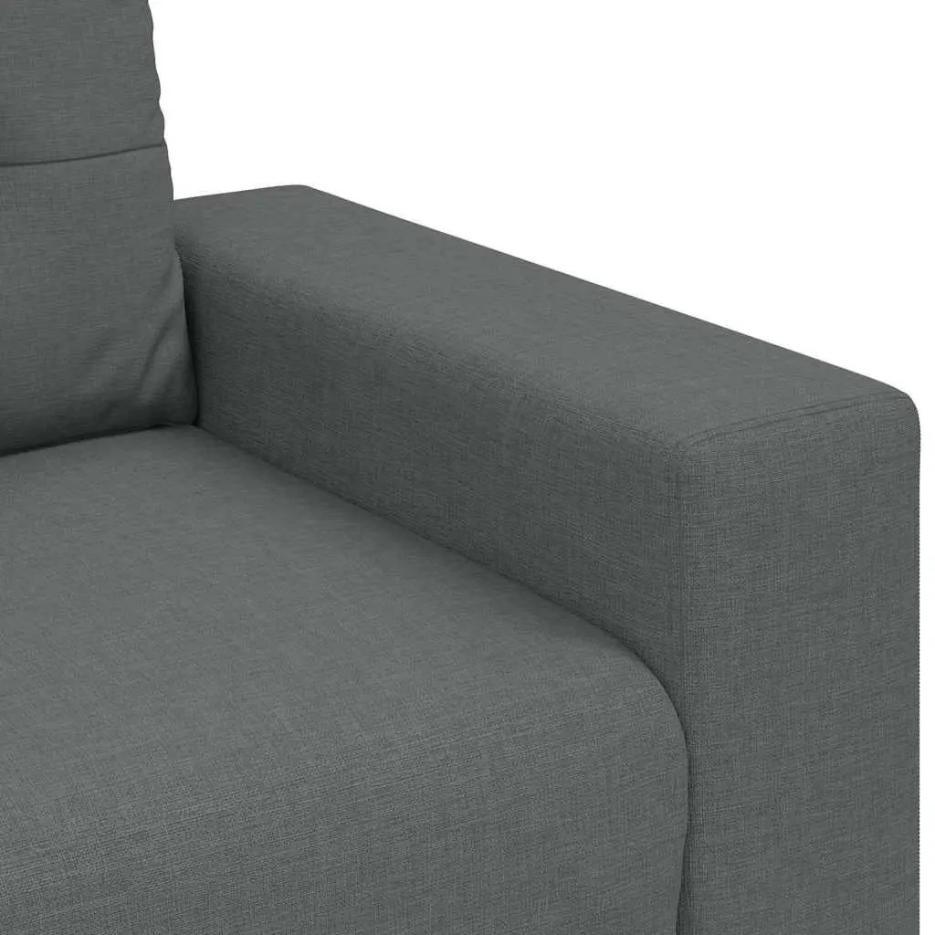 Loveseat Sofa Dark Grey 160x77x82 cm Fabric 2 Seater Living Room Couch